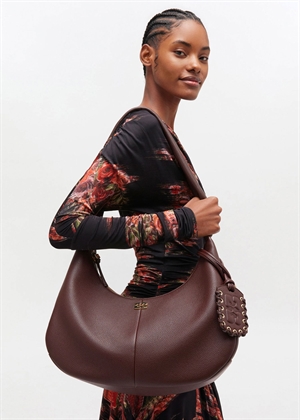 Hobo medium Grained bag Chicory Coffee A7298 Ganni